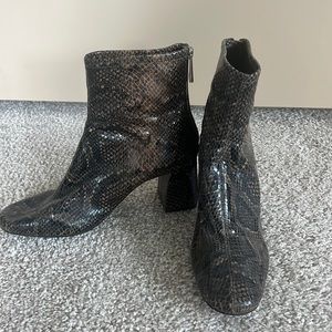 Zara Snakeskin Ankle Booties